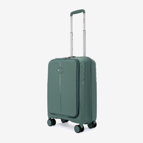 Troler cabina buzunar frontal laptop KREAL model IBIZA 55 cm polipropilenă verde