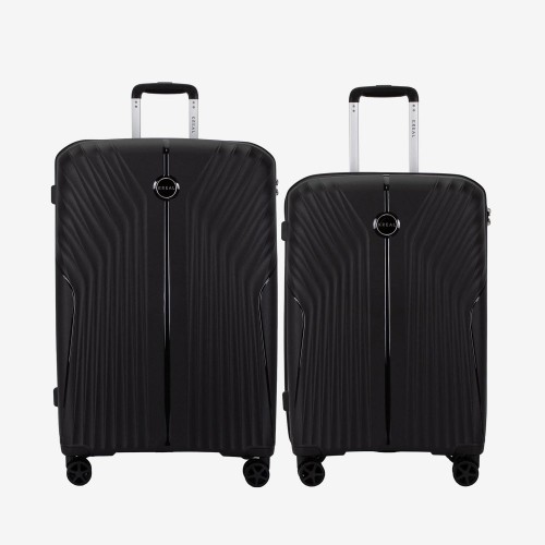 Troler set 2 Bucati KREAL model IBIZA Troler mediu 65 cm şi Troler mare 75 cm polipropilenă negru 