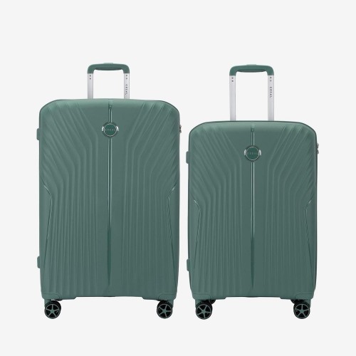  Troler set 2 Bucati KREAL model IBIZA Troler mediu 65 cm şi Troler mare 75 cm polipropilenă verde