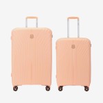  Troler set 2 Bucati KREAL model IBIZA Troler mediu 65 cm şi Troler mare 75 cm polipropilenă peach