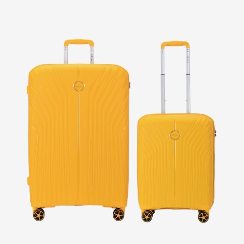  Troler set 2 Bucati KREAL model IBIZA Troler cabina 55 cm şi Troler mare 75 cm polipropilenă galben