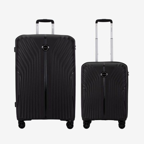  Troler set 2 Bucati KREAL model IBIZA Troler cabina 55 cm şi Troler mare 75 cm polipropilenă negru 