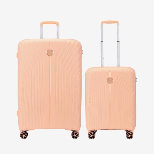  Troler set 2 Bucati KREAL model IBIZA Troler cabina 55 cm şi Troler mare 75 cm polipropilenă peach