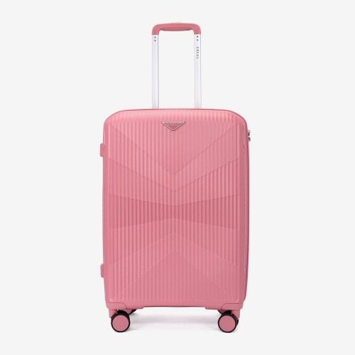  Troler set 2 Bucati KREAL model TASOS Troler mediu 66 cm şi Troler mare 74 cm polipropilenă roz