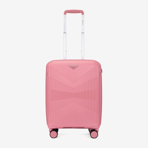  Troler set 2 Bucati KREAL model TASOS Troler cabina 55 cm şi Troler mediu 66 cm polipropilenă roz