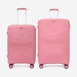  Troler set 2 Bucati KREAL model TASOS Troler mediu 66 cm şi Troler mare 74 cm polipropilenă roz