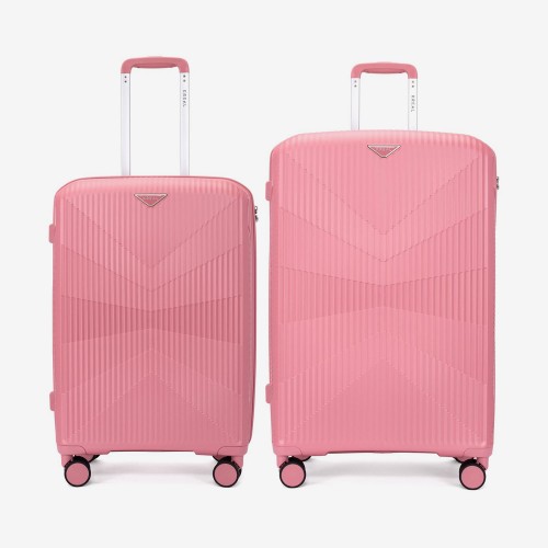  Troler set 2 Bucati KREAL model TASOS Troler mediu 66 cm şi Troler mare 74 cm polipropilenă roz