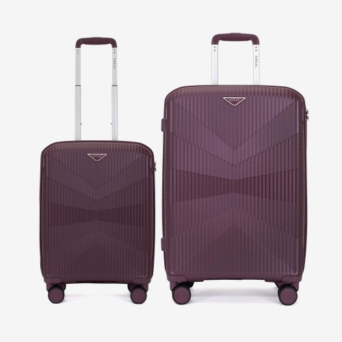  Troler set 2 Bucati KREAL model TASOS Troler cabina 55 cm şi Troler mare 74 cm polipropilenă burgundy