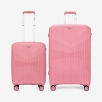  Troler set 2 Bucati KREAL model TASOS Troler cabina 55 cm şi Troler mare 74 cm polipropilenă roz