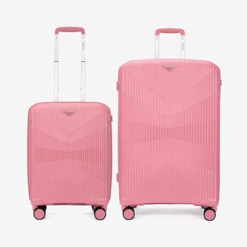  Troler set 2 Bucati KREAL model TASOS Troler cabina 55 cm şi Troler mare 74 cm polipropilenă roz