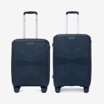  Troler set 2 Bucati KREAL model TASOS Troler cabina 55 cm şi Troler mediu 66 cm polipropilenă albastru