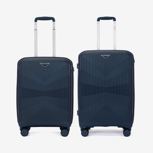  Troler set 2 Bucati KREAL model TASOS Troler cabina 55 cm şi Troler mediu 66 cm polipropilenă albastru