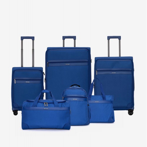 Set Genti Voiaj, 3 trolere + rucsac pentru laptop ENZO NORI model MALIBU bleumarin