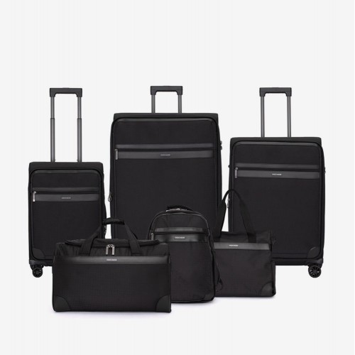 Set Genti Voiaj, 3 trolere + rucsac pentru laptop ENZO NORI model MALIBU negru