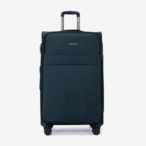 Troler mare extensibil ENZO NORI SPARK 77 cm textil  albastru-verde