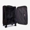  Troler set 2 Bucati ENZO NORI model SPARK Troler cabina 55 cm şi Troler mare 77 cm textil negru - Imagine 7