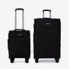  Troler set 2 Bucati ENZO NORI model SPARK Troler cabina 55 cm şi Troler mare 77 cm textil negru - Imagine 1