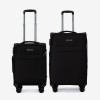  Troler set 2 Bucati ENZO NORI model SPARK Troler cabina 55 cm şi Troler mediu 66 cm textil negru - Imagine 1