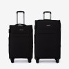  Troler set 2 Bucati ENZO NORI model SPARK Troler mediu 66 cm şi Troler mare 77 cm textil negru - Imagine 1