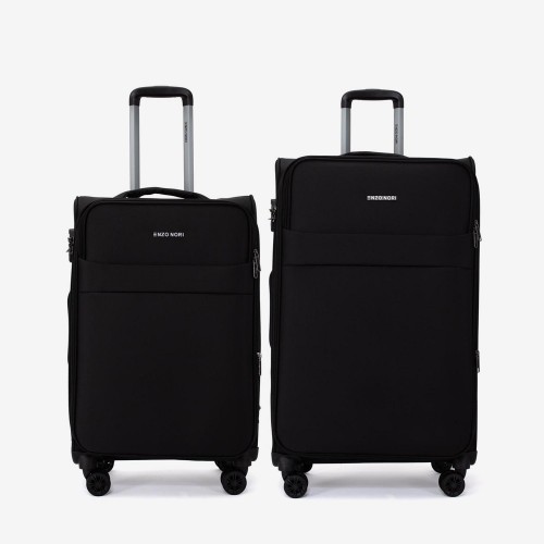  Troler set 2 Bucati ENZO NORI model SPARK Troler mediu 66 cm şi Troler mare 77 cm textil negru