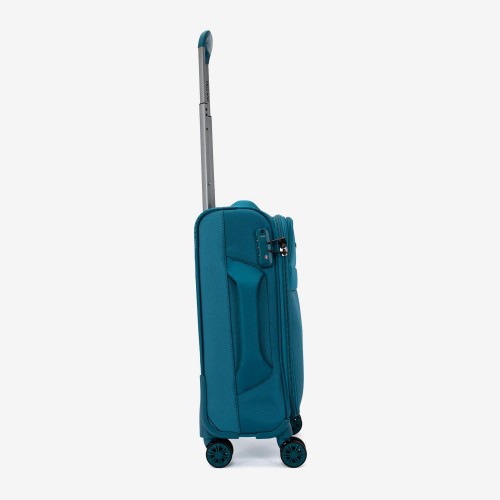  Troler set 2 Bucati ENZO NORI model SPARK Troler cabina 55 cm şi Troler mare 77 cm textil albastru