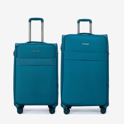  Troler set 2 Bucati ENZO NORI model SPARK Troler mediu 66 cm şi Troler mare 77 cm textil albastru