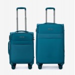  Troler set 2 Bucati ENZO NORI model SPARK Troler cabina 55 cm şi Troler mediu 66 cm textil albastru