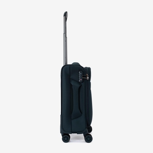  Troler set 2 Bucati ENZO NORI model SPARK Troler cabina 55 cm şi Troler mare 77 cm textil albastru-verde