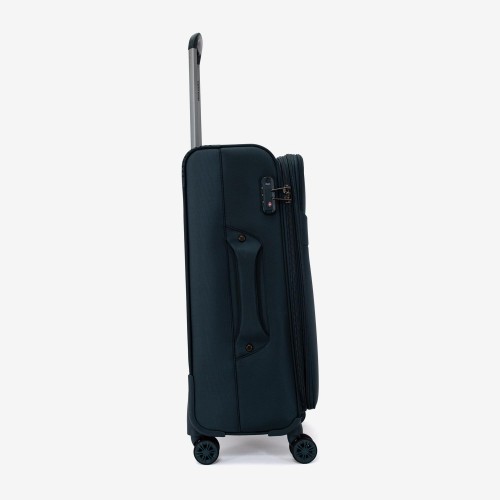  Troler set 2 Bucati ENZO NORI model SPARK Troler mediu 66 cm şi Troler mare 77 cm textil albastru-verde