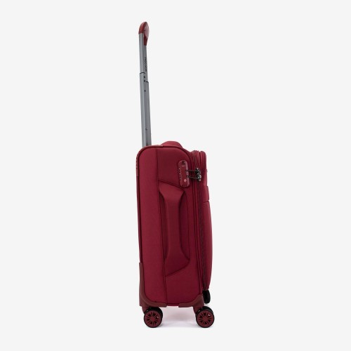  Troler set 2 Bucati ENZO NORI model SPARK Troler cabina 55 cm şi Troler mare 77 cm textil rosu