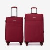  Troler set 2 Bucati ENZO NORI model SPARK Troler mediu 66 cm şi Troler mare 77 cm textil  rosu - Imagine 1