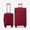  Troler set 2 Bucati ENZO NORI model SPARK Troler cabina 55 cm şi Troler mare 77 cm textil rosu - Imagine 1
