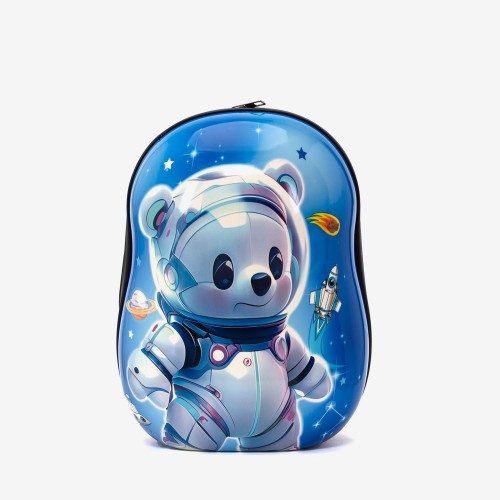 Ghiozdan copii Bear, ABS cu policarbonat și material textil, albastru, alb 