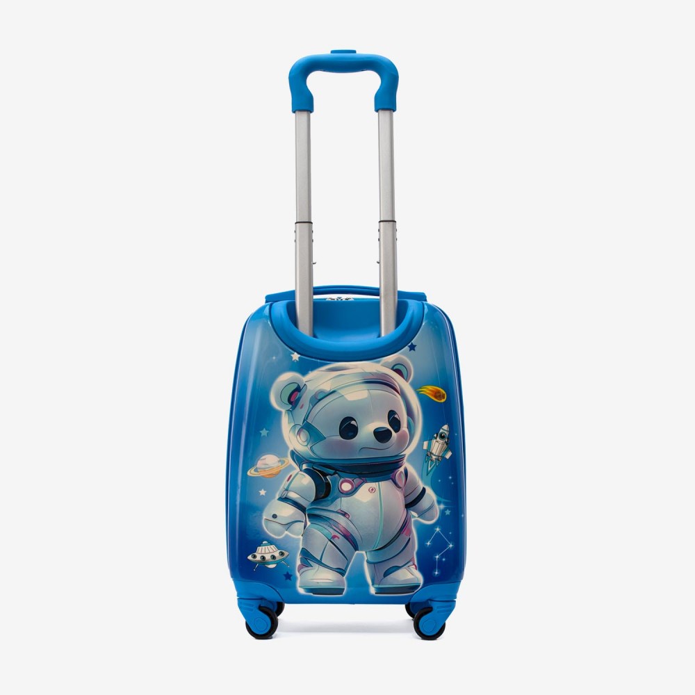 Troler copii Bear 44 cm ABS cu policarbonat, albastru,alb