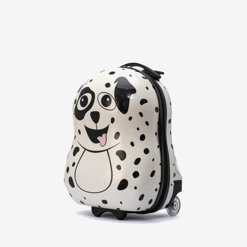 Troler copii DOG 44 cm ABS cu policarbonat, alb