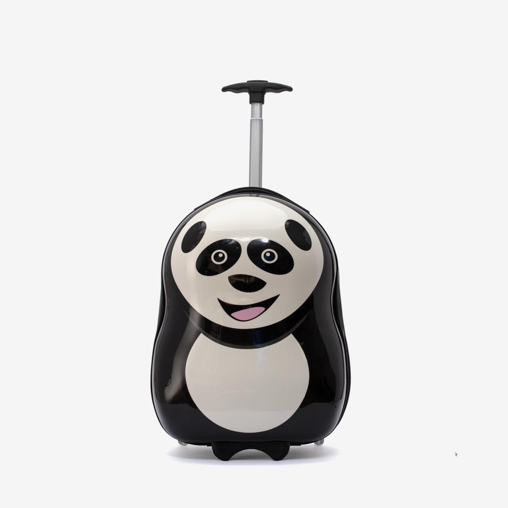 Troler copii Panda 44 cm ABS cu policarbonat, negru, alb