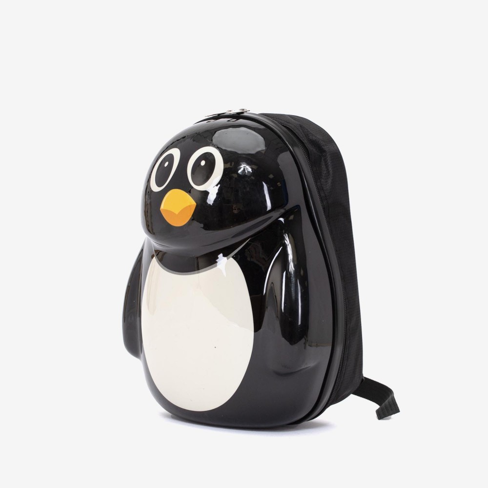 Ghiozdan copii Penguin, ABS cu policarbonat și material textil, negru