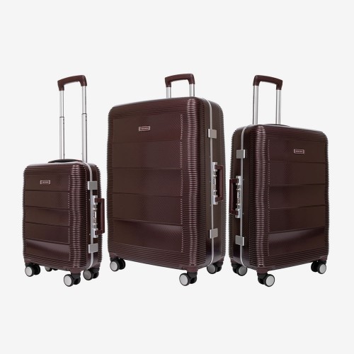 Set trolere ENZO NORI model PARIS policarbonat cu ramă din aluminiu Bordo