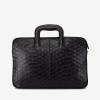 Geanta business ЕNZO NORI model SALAS din piele naturala negru cu imprimeu - Imagine 3