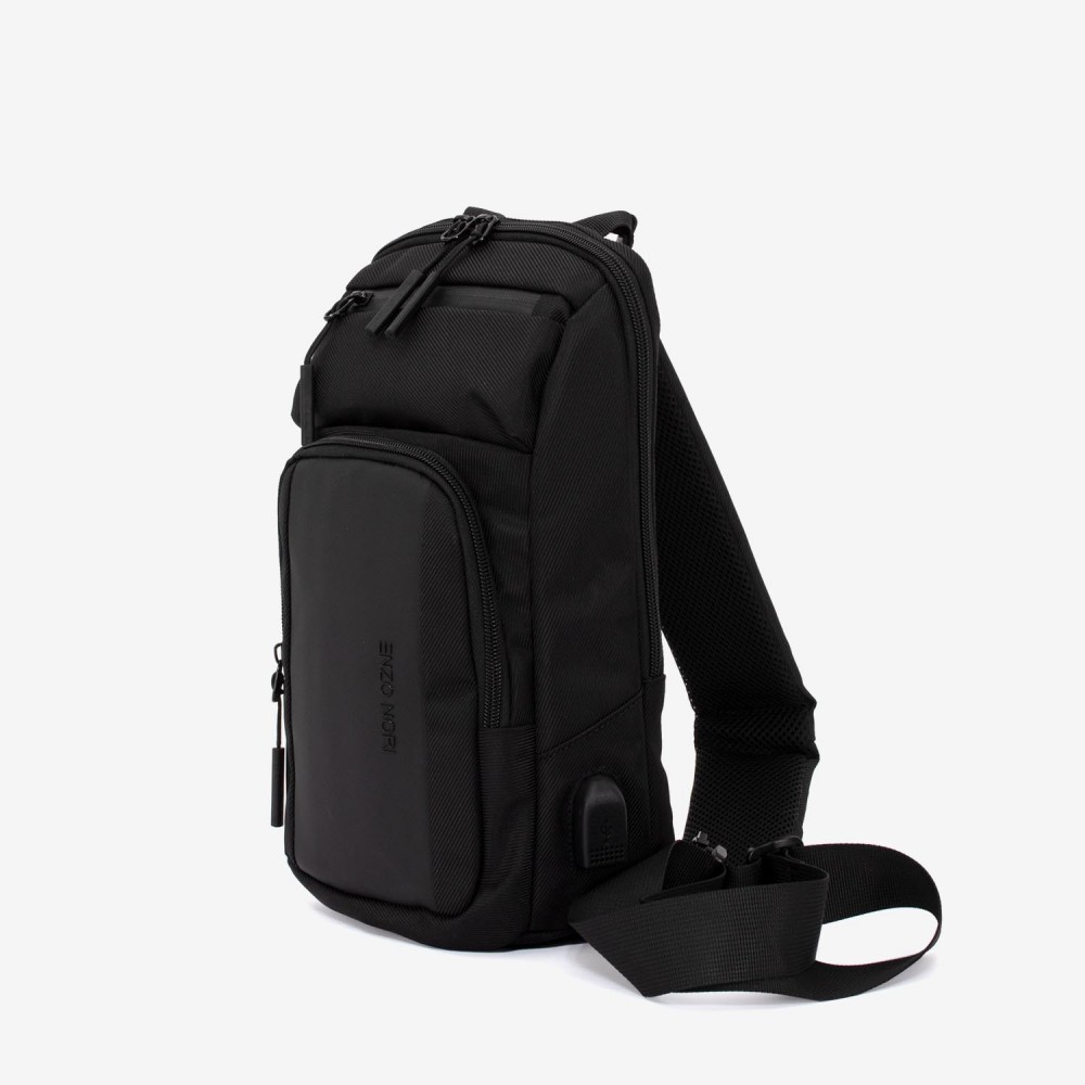Borseta barbati ENZO NORI VAL textil negru