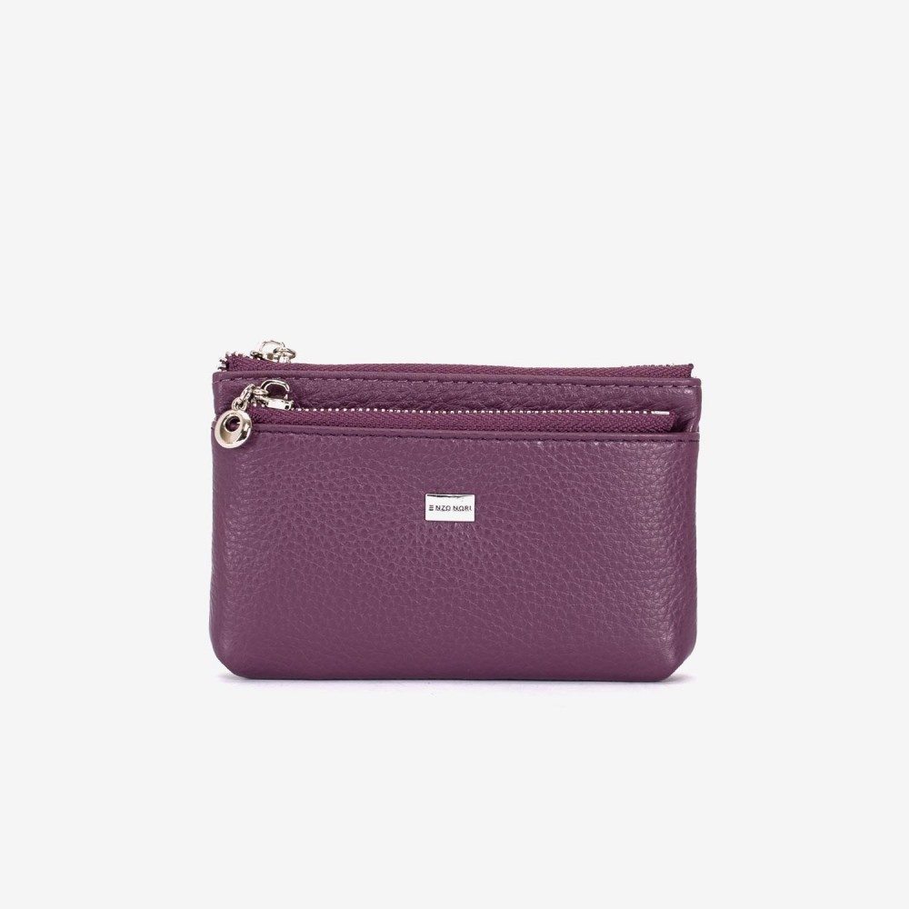 Breloc din piele ENZO NORI model FILL violet inchis