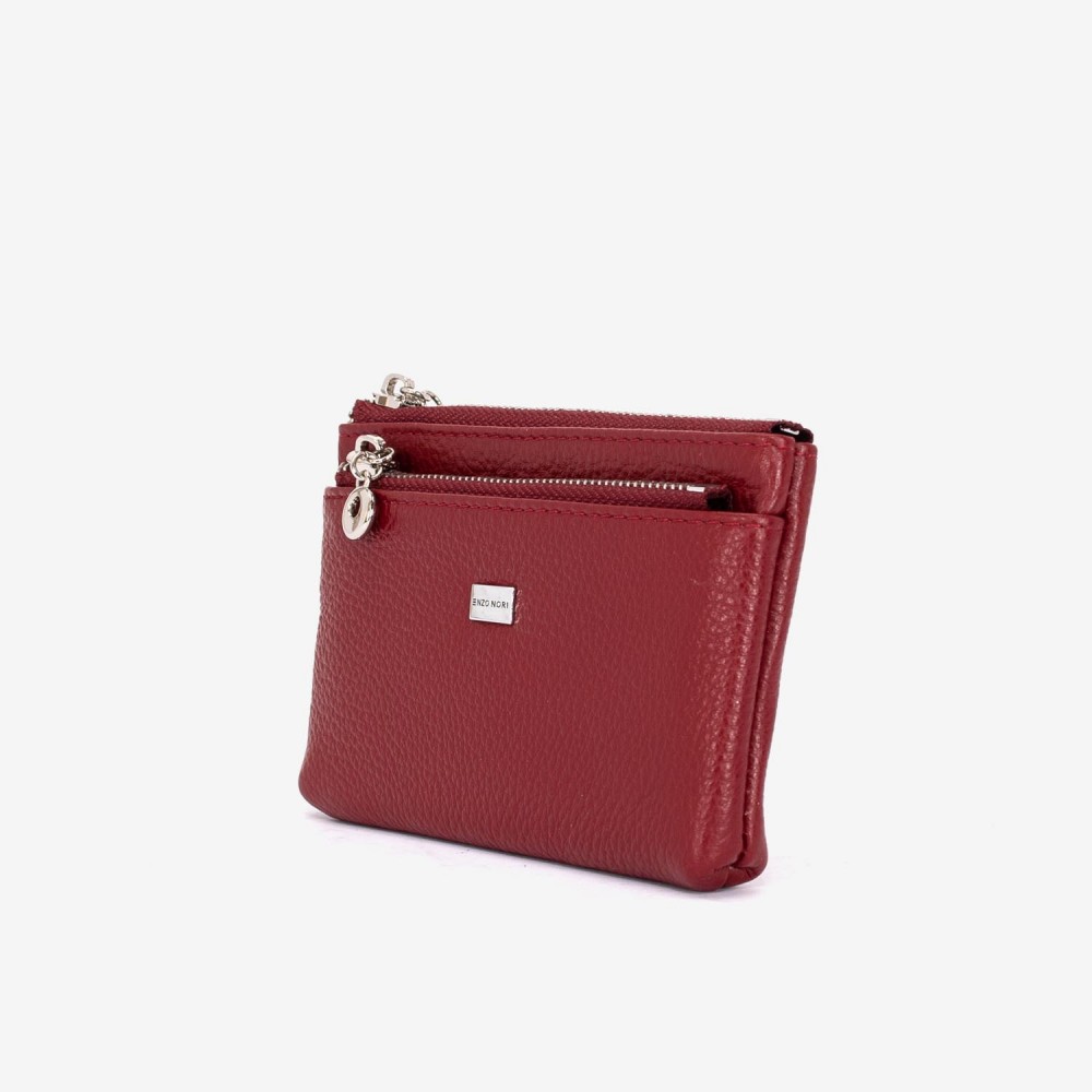 Breloc din piele ENZO NORI model FILL rosu inchis