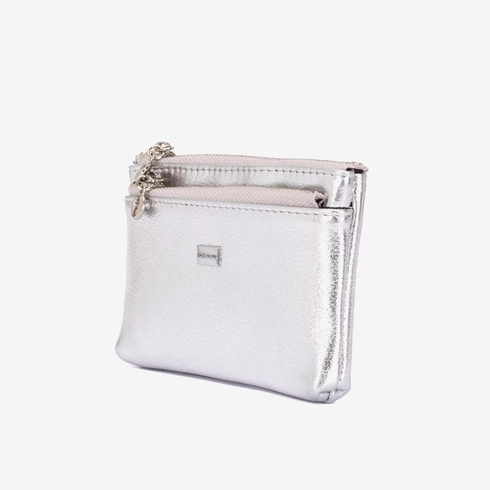 Breloc din piele ENZO NORI model FILL silver