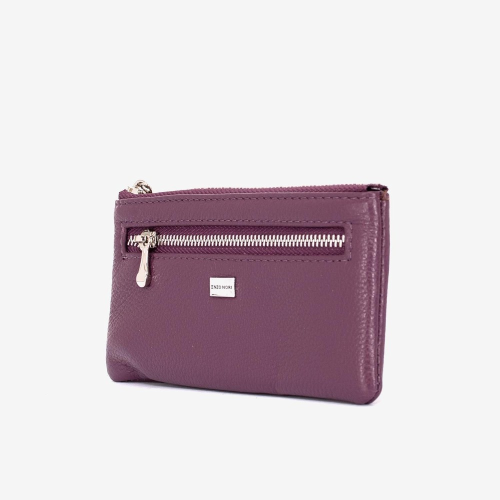 Breloc din piele ENZO NORI model FINN violet închis