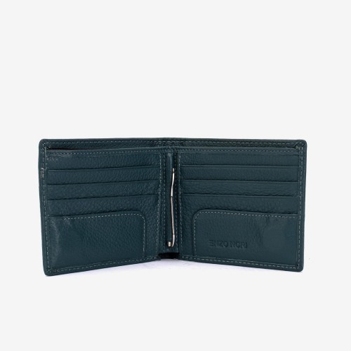 Portofel barbati ENZO NORI model DAVID din piele naturala verde-albastru