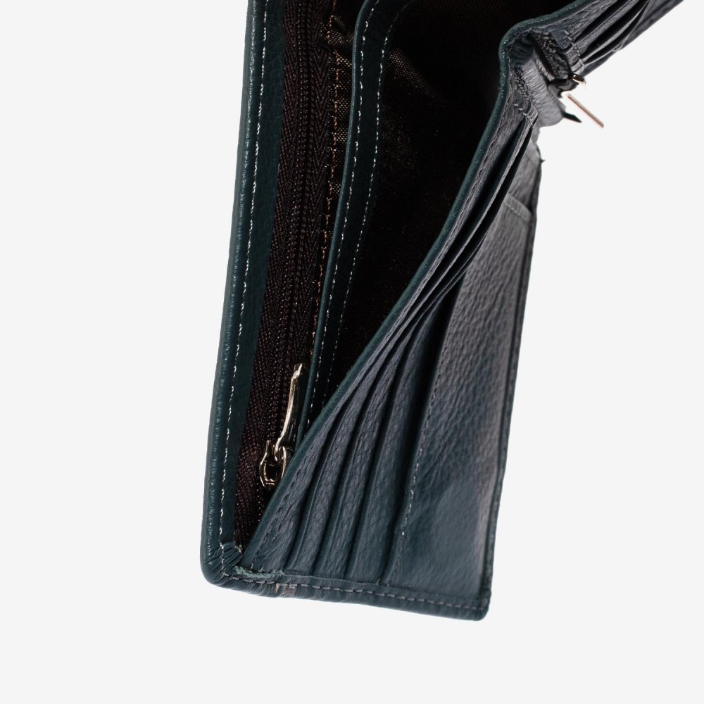 Portofel barbati ENZO NORI model DAVID din piele naturala verde-albastru