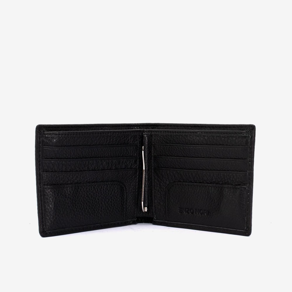 Portofel barbati ENZO NORI model DAVID din piele naturala negru