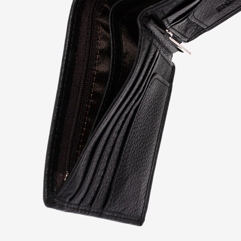 Portofel barbati ENZO NORI model DAVID din piele naturala negru