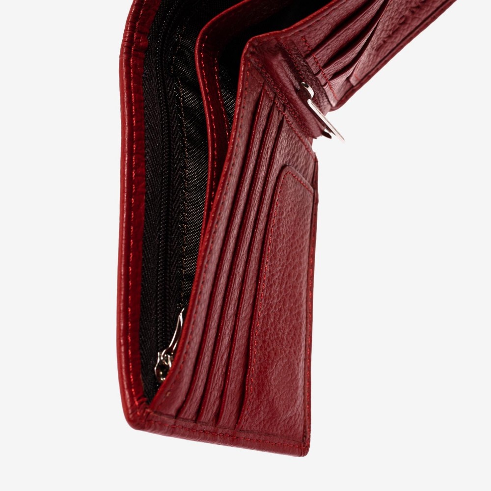 Portofel barbati ENZO NORI model DAVID din piele naturala rosu