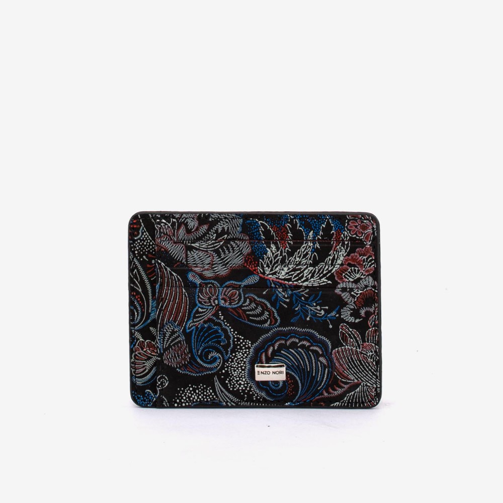 Husa documente ENZO NORI YAN piele naturala negru-albastru